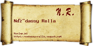 Nádassy Rella névjegykártya
